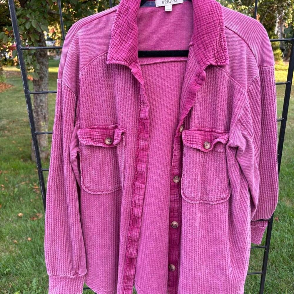 Unbranded Women's Pink and Burgundy Shirt